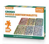 Nariolar 16.9" x 12" Extra-Large Puzzle Sorter, 6 Pack Stackable Trays for 5000 Puzzle Pieces