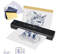 Narkysus Tattoo Stencil Printer Bluetooth, Stencil Printer Machine with 10pcs Transfer Paper Portable Thermal Printer Copier 203DPI High-Res for Beginner and Artists, Compatible with Smartphone and PC