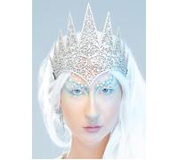 Narnia White Witch Style Silver Glitter Snow Queen Crown Tiara Headpiece