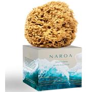 Naroa Natural Honeycomb Sea Sponge | Unbleached Durable Shower Pouf for Adults & Children | Soft Hypoallergenic Body Massage Shower Bathing (Medium)
