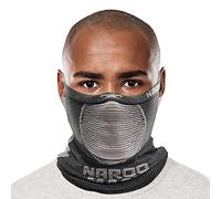 Naroo X5-2-in-1 Reversible Neck Gaiter with Breathable holes and Ear Loops for Winter Running Skiing Snowboarding Biking (Black)