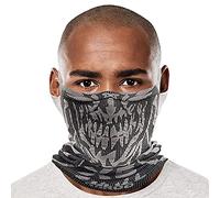 Naroo X5-2-in-1 Reversible Neck Gaiter with Breathable Holes and Ear Loops for Winter Running Skiing Snowboarding Biking (Skull)