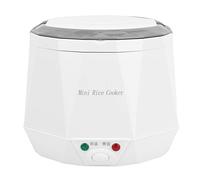 Naroote 1.6L Mini Portable Electric Rice Cooker, Double Safety Buckle Non Stick Coating, with Small Steaming Plate, for Car Travel Camping Picnic