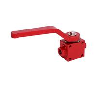 Naroote 1/8 NPT Brake Line Lock Shut Off Valve, Billet Aluminum Fuel Flow Control Valve, Anodized Finish Cut Off for Hydraulic Brake Pipe Systems (Red)