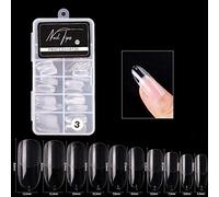 Naroote 100PCS Fake Nails, Soft Thin Nail Tips, Full Cover Half Cover Artificial Nails with 10 Sizes, Ideal for Nail Salons, DIY Manicure Art (3)