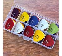 Naroote 100Pcs Guitar Pick Set Bright Color ABS Material for Clear Tone Playing Perfect for Musicians 0.58mm to 1.5mm