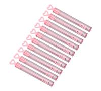 Naroote 10Pcs Bubble Wands, Pink Heart Shaped Transparent Plastic Bubble Sticks with Leak Proof Lid, for Wedding Party Outdoor Activities Family Gatherings