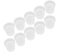 Naroote 10pcs Safe Hydroponic Basket for Soilless Planting, Durable Plastic Cups for Garden and Balcony, Reusable and Lightweight (White)
