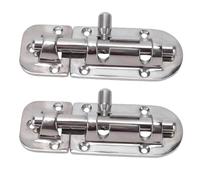 Naroote 110 X 38mm 2 Piece Set Slide Latch Lock, Stainless Steel Heavy Duty Sliding Bolt Gate Latch with Polished Finish & Easy Operation for Boat Windows, Doors