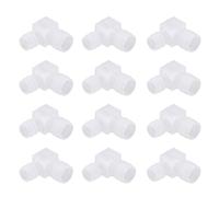 Naroote 12Pcs Plastic Hose Barb Fittings Elbow Adapter Non- Durable Right Angle Reducer for Pharmacy Food and Beverage (16 * 20MM)