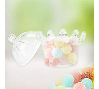 Naroote 12Pcs Transparent Crown Candy Box Ideal for Weddings and Parties Gift Bags Chocolate Box 8cm Size Plastic Material (White)