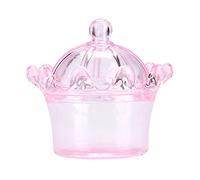 Naroote 12Pcs Transparent Crown Candy Box Ideal for Weddings and Parties Gift Bags Chocolate Box 8cm Size Plastic Material (Pink)