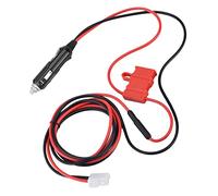 Naroote 12V DC Power Cord Cable Cigarette Lighter Plug with Double Fuse for Mobile Radio High Transmission Safe Use for T Shape Connector ABS Black Red 1.5m