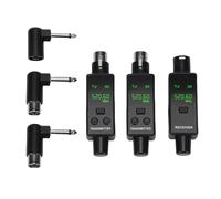 Naroote 2.4Ghz Wireless XLR Microphone System, 24 Bit 48kHz Rechargeable Plug On Transmitter, Dynamic Condenser Mic Transmitter with 164ft Range, Ideal for PA System Camera Mixer (1-to-2)