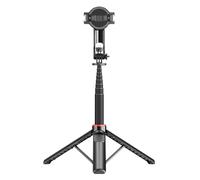Naroote 2 in 1 Selfie Stick Tripod Aluminum Alloy Extendable Phone Holder with Detachable Remote Magnetic Clip 4 Inch Screw for Vlog Live Streaming