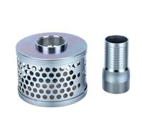 Naroote 2 Inch Round Hole Suction Strainer Filter, Carbon Steel Basket Water Suction Filter with Hose Connector, Reduces Solids Entering, Rust Proof & Effective Filtration for Pump