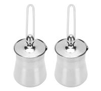 Naroote 2 Pcs Turkish Coffee Pot, Stainless Steel Milk Butter Warmer Pot with Long Handle, for Stovetop Chocolate Melting Arabic Greek Coffee