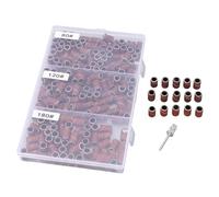 Naroote 210pcs Nail Sanding Bands Coarse and Fine for Pedicure and Manicure Nail Care Tool Brown Sandstone