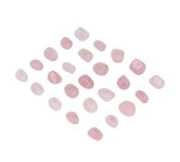 Naroote 25Pcs Engraved Elder Alphabet Crystal Rune Stones for Divination Meditation, Peaceful Mind Lettering Stones for PCoket (Pink)