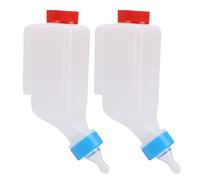 Naroote 2pcs Lamb Feeding Bottles, 500ml Easy Hanging Design Plastic Goat Feeder Hang Upside Down Livestock Milk Bottles Safe Reliable Time Efficient for Feeding Sheep Goat Lamb