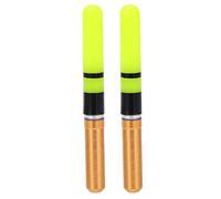Naroote 2pcs Light Fishing Floats, Bright Visible Electronic Bobber, Night Fishing Floats with Lithium Battery Durable Plastic Cement Metal Design (Gold)