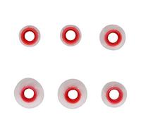 Naroote 3 Pairs Replacement Eartips, Soft Silicone Earplugs, Noise Isolation Ear Tips with Spiral Design, Compatible with 4.5-6.5mm Sound Hole Earphones (Transparent Red)