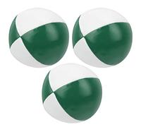 Naroote 3 Pcs PU Leather Juggling Balls, 2.5in Soft Practice Balls, 9.6oz Juggling for Beginners & Pros, Indoor & Outdoor Entertainment (Green and White)