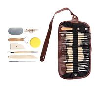 Naroote 30Pcs Sculpting Tool, Premium Metal with Ergonomic Wooden Handle, Ideal for Clay, Ceramic, Dough, Wax, Cake Decorating, Hand Soap & Pumpkin Carving