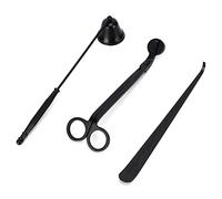 Naroote 3PCS Candle Wick Set with Trimmer Cutter Snuffer Dipper for Elegant Home Decoration (Black) (Black)