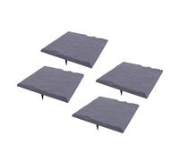 Naroote 4 Pack Plastic Stepping Stones for Garden Pathway, 15.5 Inch Square | Weatherproof, Durable with Ground Stakes for Easy Installation on Walkway, Patio, Lawn