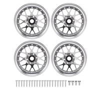 Naroote 4 PCS 2.2 Inch RC Wheel Rims Aluminum Alloy RC Crawler Wheel Rims for 10RC Model Hard Anodized Good Heat Dissipation (Ti Color)