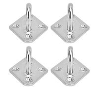 Naroote 4 Pcs Stainless Steel Eye Plate, Heavy Duty Anchor Plate, Mounting with Secure Fastening, Ideal for Ceiling, Wall, Hammocks & Sports Equipment Decorations