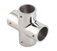 Naroote 4 Way Pipe Fitting 316 Stainless Steel Durable Hardware Accessories for Plumbing 25mm 1 Inch
