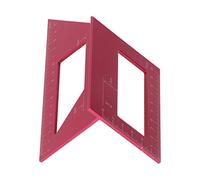 Naroote 45°/90° T Angle Gauge Ruler for Accurate Woodworking Projects, Durable Aluminium Alloy Straight Ruler, 3D Mitre Measuring Tool, 0-150mm Length (Red)