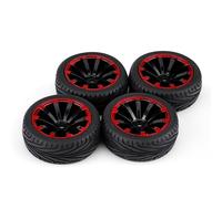 Naroote 4pcs 1/10 Off-Road Vehicle Wheel Rim RC Car Tires, Rubber Racing Tyres with Excellent Shock Resistance, Designed for Maximum Grip, Fit for Hsp Exceed RC Hpi (#3)