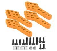 Naroote 4pcs Adjustable Shock Damper Mount for 1/10 RC Car Crawler High Strength Aluminum Alloy 50x20x4mm (Orange)