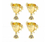 Naroote 4pcs Golden Plastic Trophy Cups Award Trophies Prize Cups Hollow Inside for Candy Snakes Cake Toppers with Glossy Finish for Party Decorations Kids Rewards