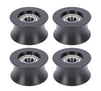 Naroote 4pcs Universal Polyurethane Roller, 42mm Quiet Elliptical Guide Wheel, Polyurethane Roller with Metal Bearings, Ideal for Gym Equipment, Garage Door & DIY Projects