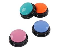 Naroote 4Pcs Voice Recording, 30 Second Recordable Answer Buzzer, Clear Sound Buzzer for Pet Training, Ideal for Cats, Dogs, Children Learning & Party Games