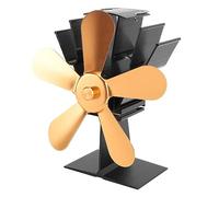 Naroote 5 Blades Fireplace Friendly Heat Powered for Kerosene Wood Burning Stove 738g (Gold)