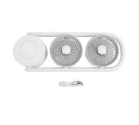 Naroote 5 Speed Adjustable Double Headed Cooling Fan Portable Rechargeable Desktop Fan with 2400mAh Battery USB C Charging Silent Motor LED Mood Light for Bedroom Office Desk Travel