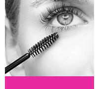 Naroote 50pcs Eyelash Brush Set, Disposable Mini Spiral Flexible Extension Makeup Brushes, Artificial Fiber Plastic Brow Styling Tool with Precise Application, Ideal for Eyelash & (Pink Wand Black