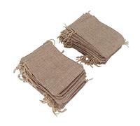 Naroote 50PCS Soft Burlap Gift Bags with Drawstring for DIY Craft,Wedding Hessian Jute Bags for Party, Linen Jewelry Pouches for Valentine's Day, 10x14cm