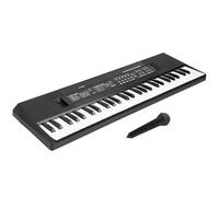 Naroote 54-Key Electronic Keyboard Mini Piano for Children with Recording Function and Microphone, Portable Keyboard Instrument for Kids, Plastic Material, Black/White