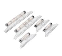 Naroote 5pcs Clear Plastic Roller Ruler, Measuring Scale with Round Holes for Drawing Circles and Formulas, Ideal for Artists Students Designers