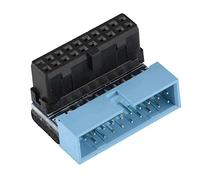 Naroote 5PCS USB 3.0 19-Pin Motherboard Header with Angled Connector for Easy Installation - High Speed Data Transmission for PC Builds - Compact Black and Blue Design