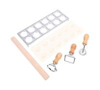 Naroote 6 Pcs Pasta Making Tools Kit, Pasta Roller Pin 12 Hole Ravioli Stamp Dumplings Maker, Cutter, Homemade Rolling Pins for Kitchen DIY