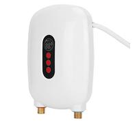 Naroote 6500W Electric Water Heater Fast Heating Energy-Saving for Household Bathroom ABS Brass 11x8.1x2.8in Displayed Temperature (White)