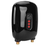 Naroote 6500W Electric Water Heater Fast Heating Energy-Saving for Household Bathroom ABS Brass 11x8.1x2.8in Displayed Temperature (Black)