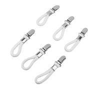 Naroote 6PCS Towel Hanging Clips, Stainless Steel Cotton Loop Hook Holder, Strong Grip Clips for Towels, Hats & Bags, Ideal for Bathroom, Kitchen & Home